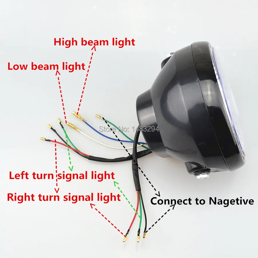 Светодиодный поворотный сигнал в сборе для мотоцикла фара с кронштейном H4 35 Вт