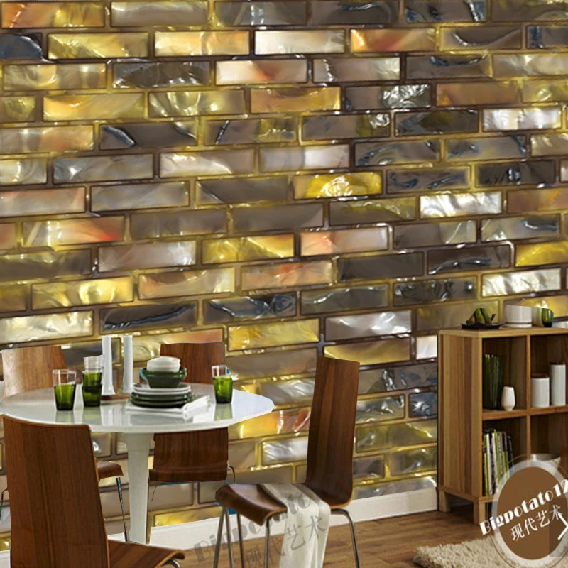 3D обои с современным дизайном цветная хрустальная кирпичная стена фотообои для