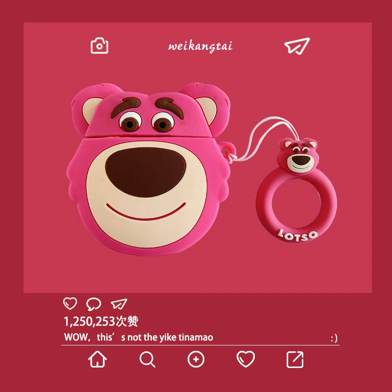 Airpods гарнитура милый мультфильм щенок медведь яблоко зарядная коробка защита