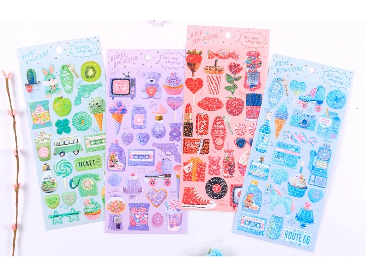 Каваи Bling Bullet Journal милые дневники наклейки девушка DIY Скрапбукинг японские канцелярские украшения материал Escolar