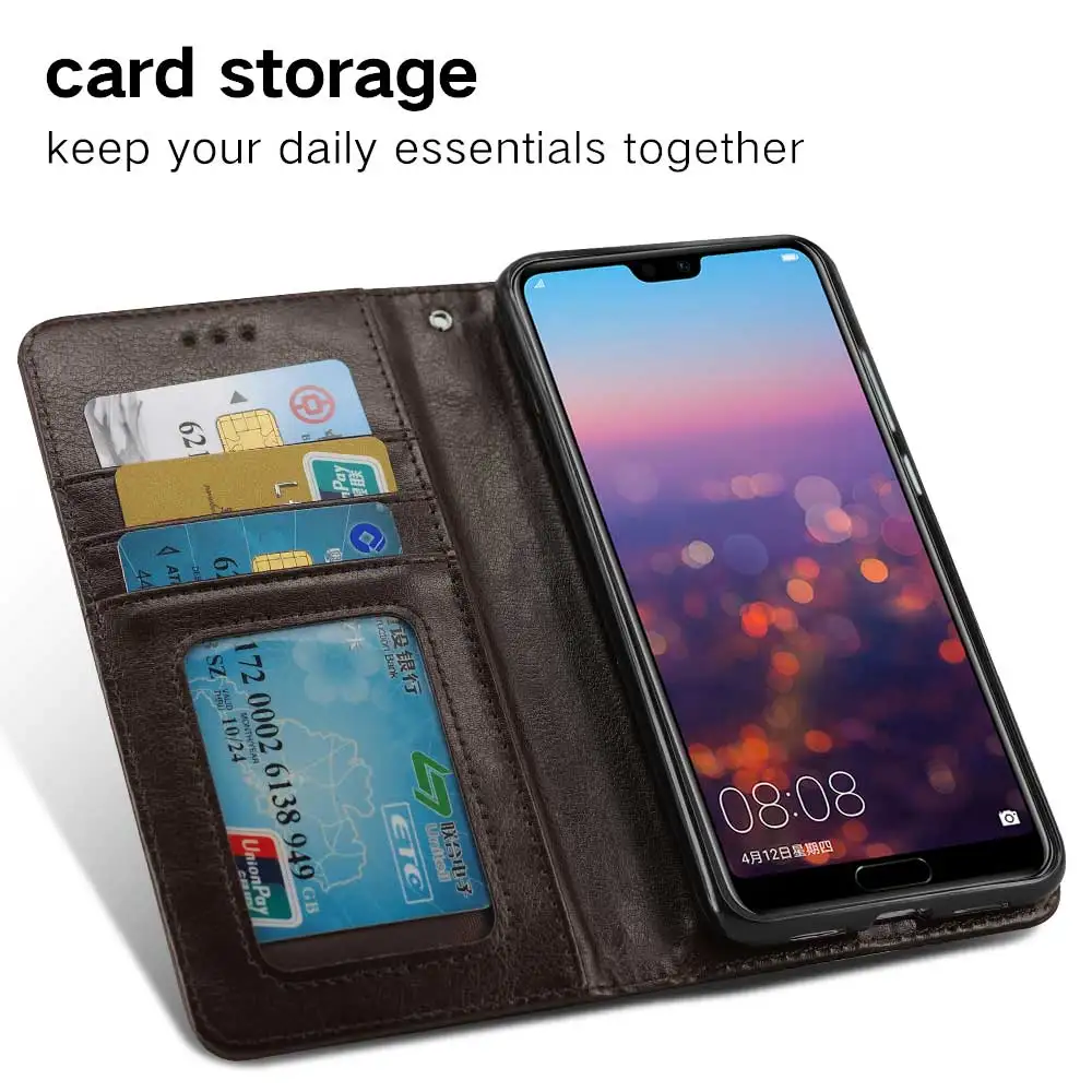 IDOOLS P20 флип чехол для huawei Lite Мини Роскошный кошелек из кожи пу и ТПУ держатель карт