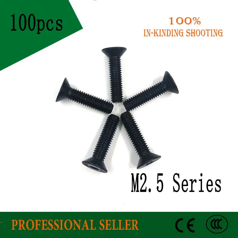 100 шт. 10 9 метрические Резьбовые болты M2.5 * 18/20/22/25/28/30 мм|socket cap screw|cap screwhead bolt |