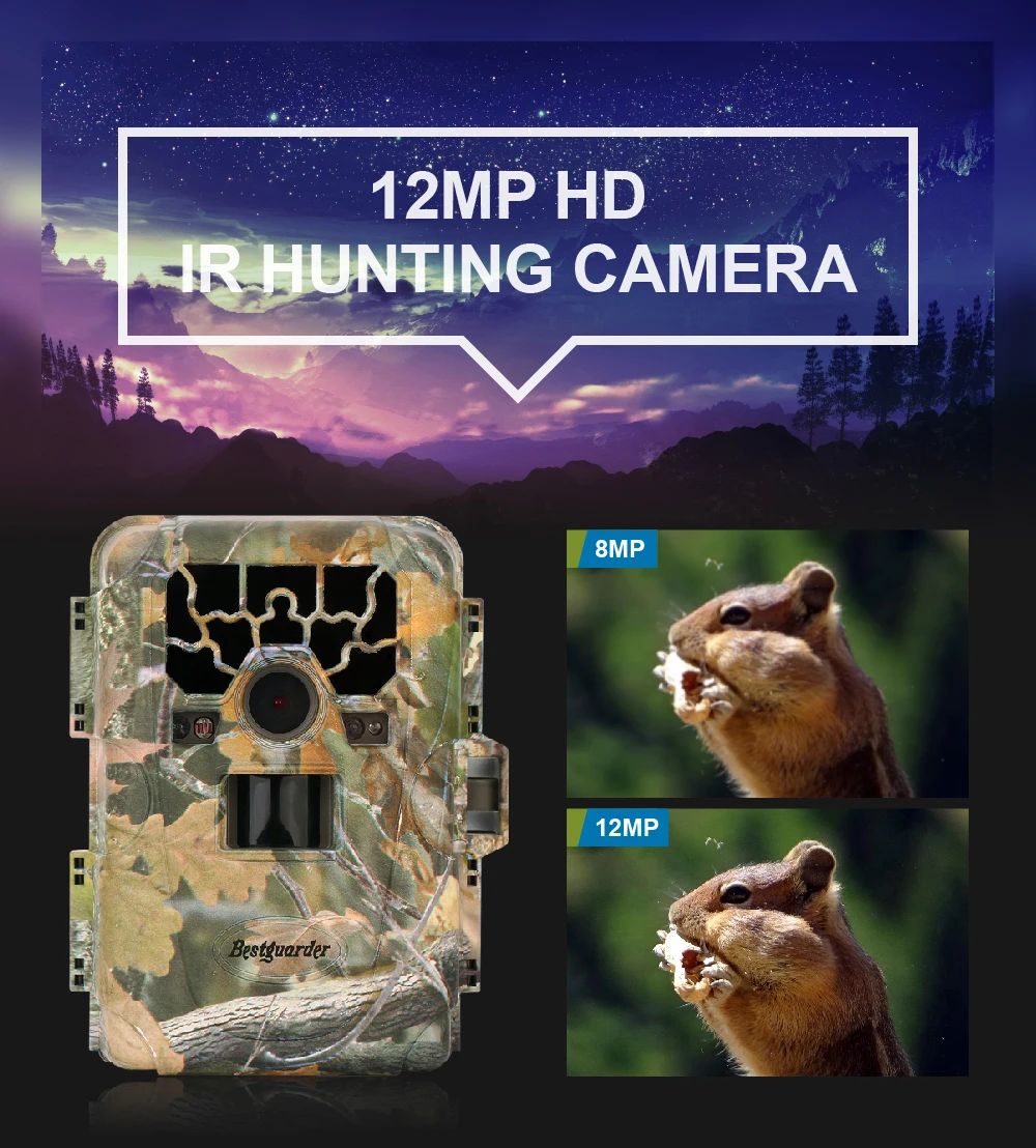 Bestguarder HD ик ночное видение охотничья камера 12 мп цифровая фотоловушка GPS дикая