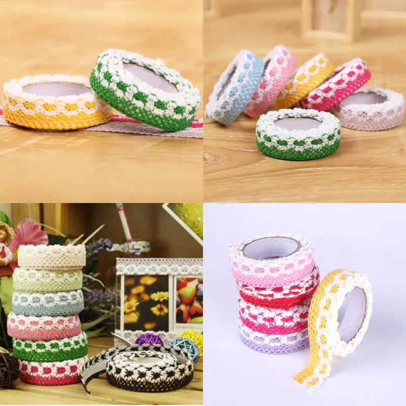 1 Шт. DIY Модные Ткани Мило Декоративные Наклейки Кружева Клейкой Ленты Творческий
