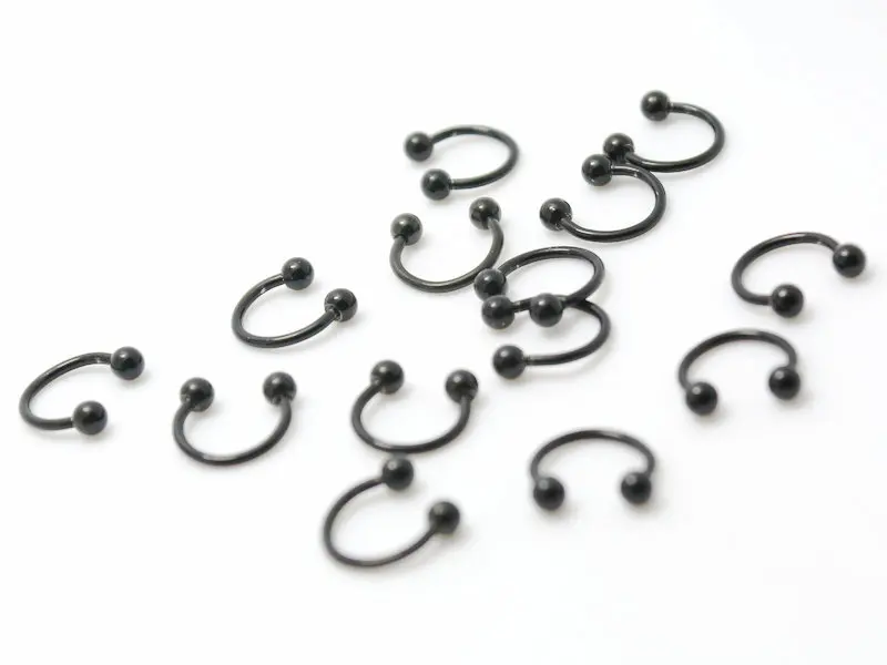 Кольца для пирсинга тела из стали черного цвета 10 шт. | Украшения и аксессуары