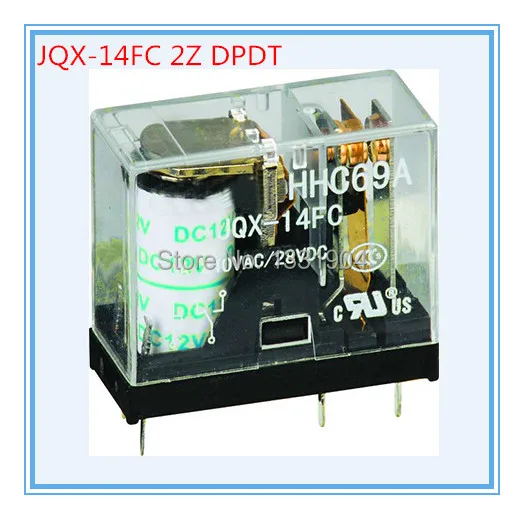 10 шт./лот DPDT DPST JQX-14FC 5A электромагнитное силовое реле катушки
