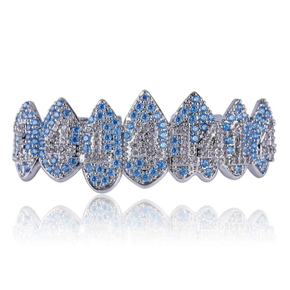 JINAO серебро Iced Out 1414 Grillz медный Кристалл ювелирные изделия верх и низ Grillz зубы ювелирные изделия для тела хип-хоп Bling AAA кубический циркон