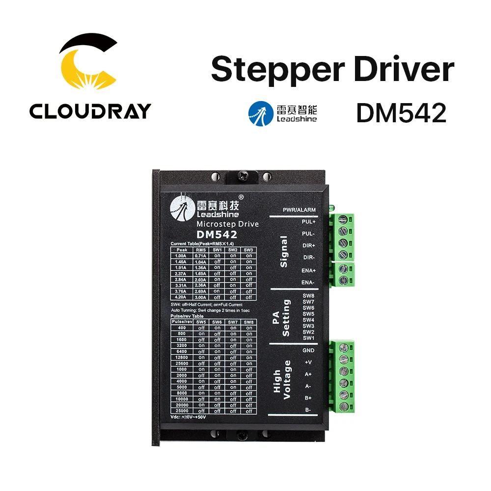Фото Двухфазный шаговый драйвер Cloudray Leadshine DM542 20 50 В переменного тока 1 0 а stepper driver leadshine Двухфазный шаговый драйвер Cloudray Leadshine DM542 20 50 В переменного тока 1 0 а stepper driver leadshine