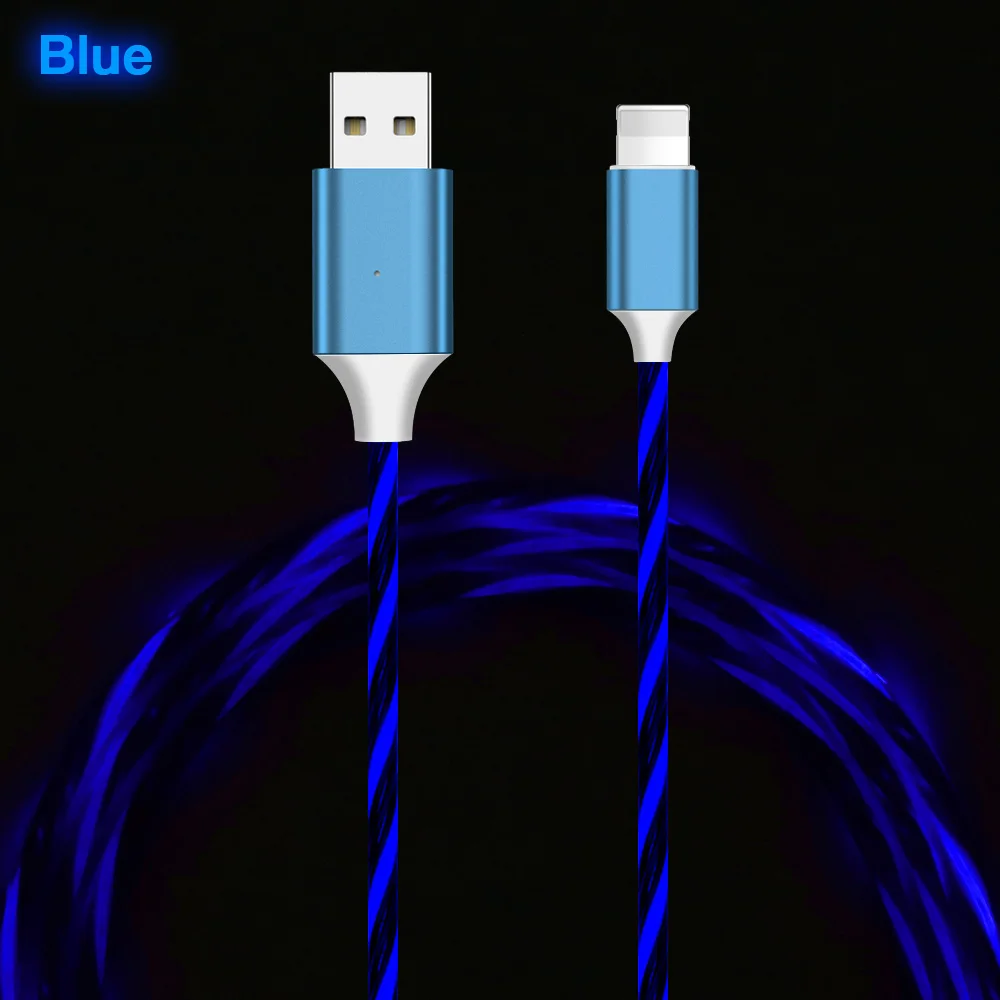 KISSCASE Micro USB кабель для huawei Honor Xiaomi Redmi Зарядка Синхронизация данных Кабельное освещение Micro USB 1 м универсальный кабель для android-устройств Кабо - Цвет: Blue