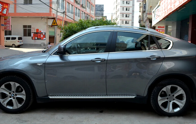 Столбики из нержавеющей стали для окон BMW X6 E71 2009 2010 2011 2012 2013 2014 хромированная