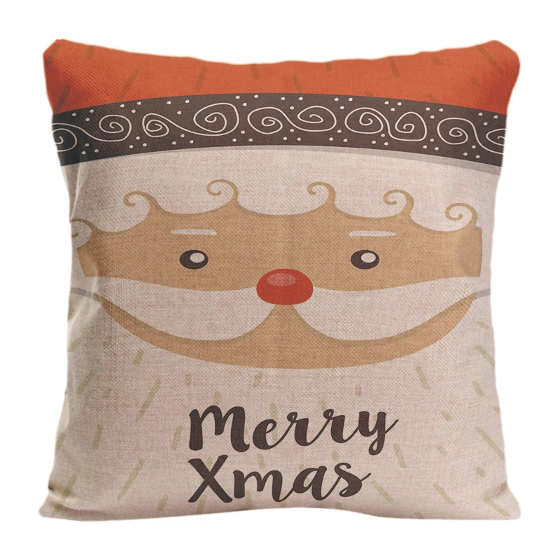 

Cotton Linen Merry Christmas Santa Claus Throw Pillow Case Decorative Cushion Cover Pillowcase Customize Gift By Lvsure For Sofa