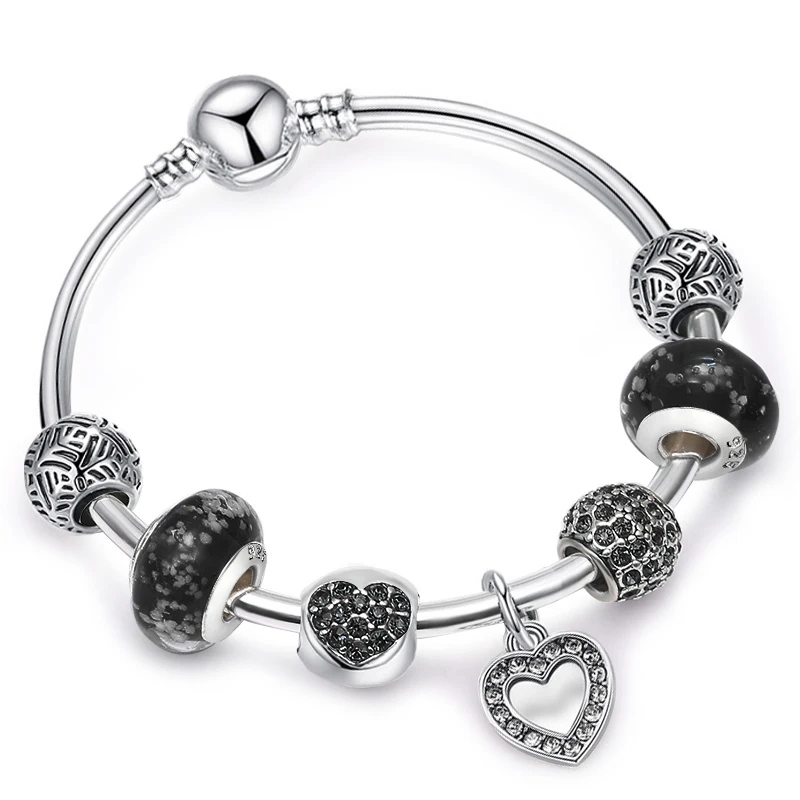 BAOPON бусины из горного хрусталя в виде сердечек очаровательные браслеты для