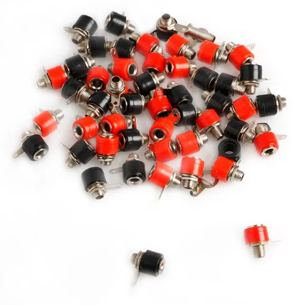 

50pcs 4mm Banana Panel Socket Test Probe Binding Post Nut Plug Jack Connector