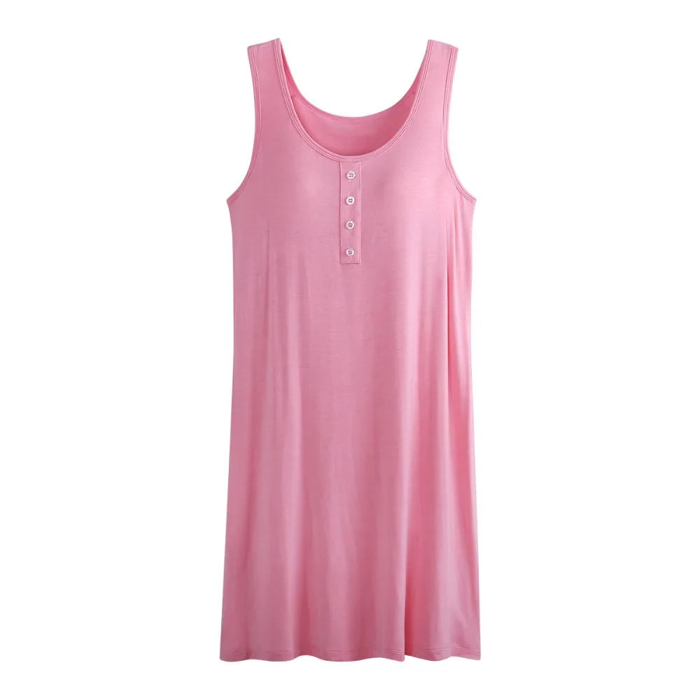 Женская ночная рубашка CR летняя большого размера из 100% модала с o вырезом