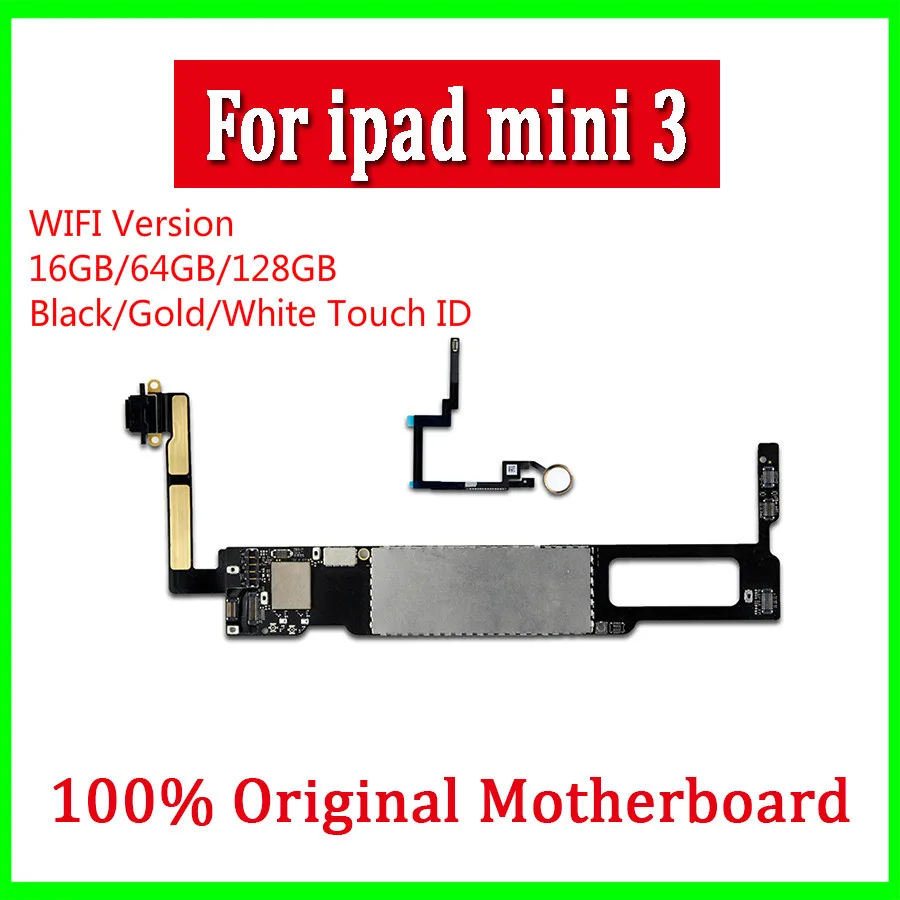 Логическая плата для iPad Mini 3 с сенсорным ID WiFi версия разблокированная материнская