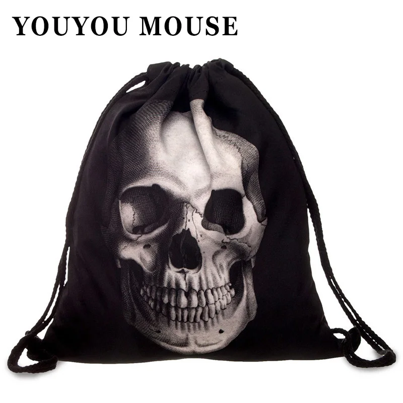 Youyou мышь мужские парусиновые женские drawstring сумка-рюкзак унисекс Sacs à DOS 3D печати