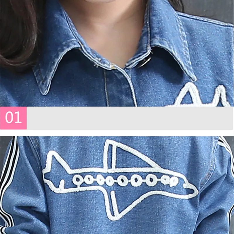 Fashion Denim Jacket For Kids Full Sleeve Outerwear &amp Coats Spring Autumn Babygirl Children Girls Coat Top Clothes | Детская одежда