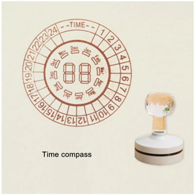Pocket Seal Monthly Plan Punch Schedule Management Time Hand Date Compass Planning Stamp | Дом и сад