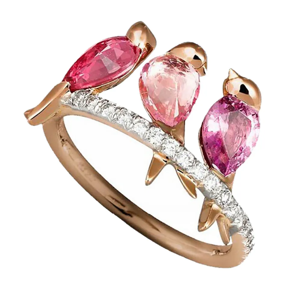 Ювелирные изделия с животными 3 птицы 3ct Мужские Женские 925 Серебряные винтажные