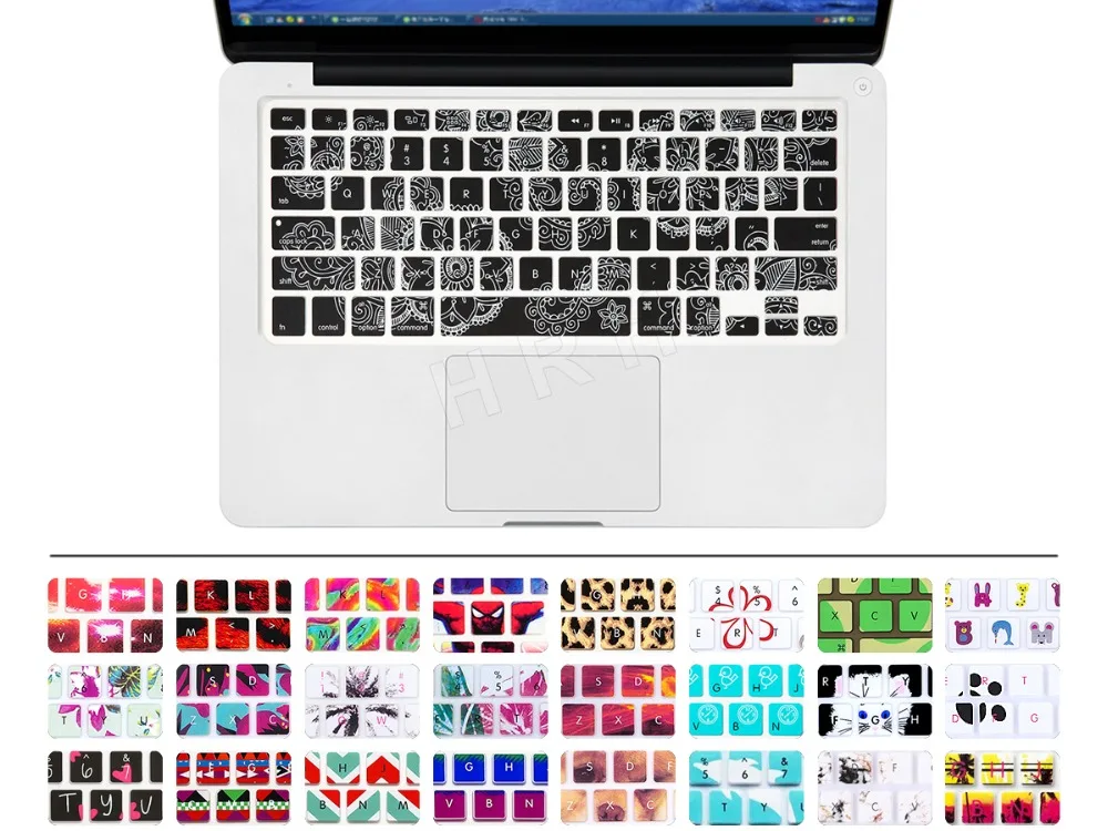 1 шт. силиконовая клавиатура для ноутбука с рисунком черной розы Защитная пленка