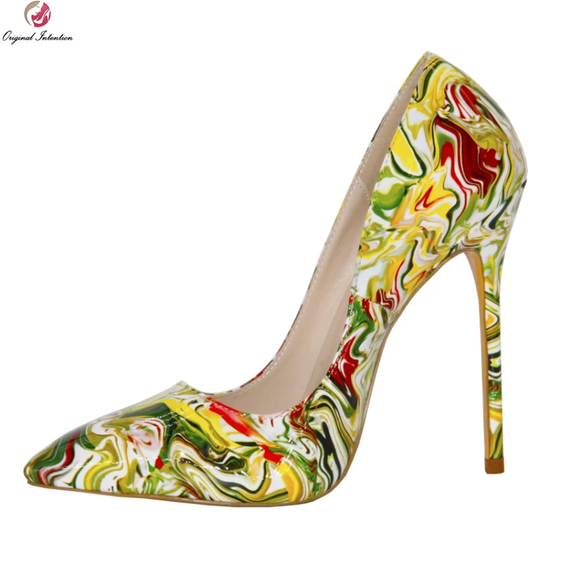 

Original Intention Stylish Women Pumps Sexy Pointed Toe Thin High Heels Pumps Ladies Multi Colors Shoes Woman US Size 4-10.5