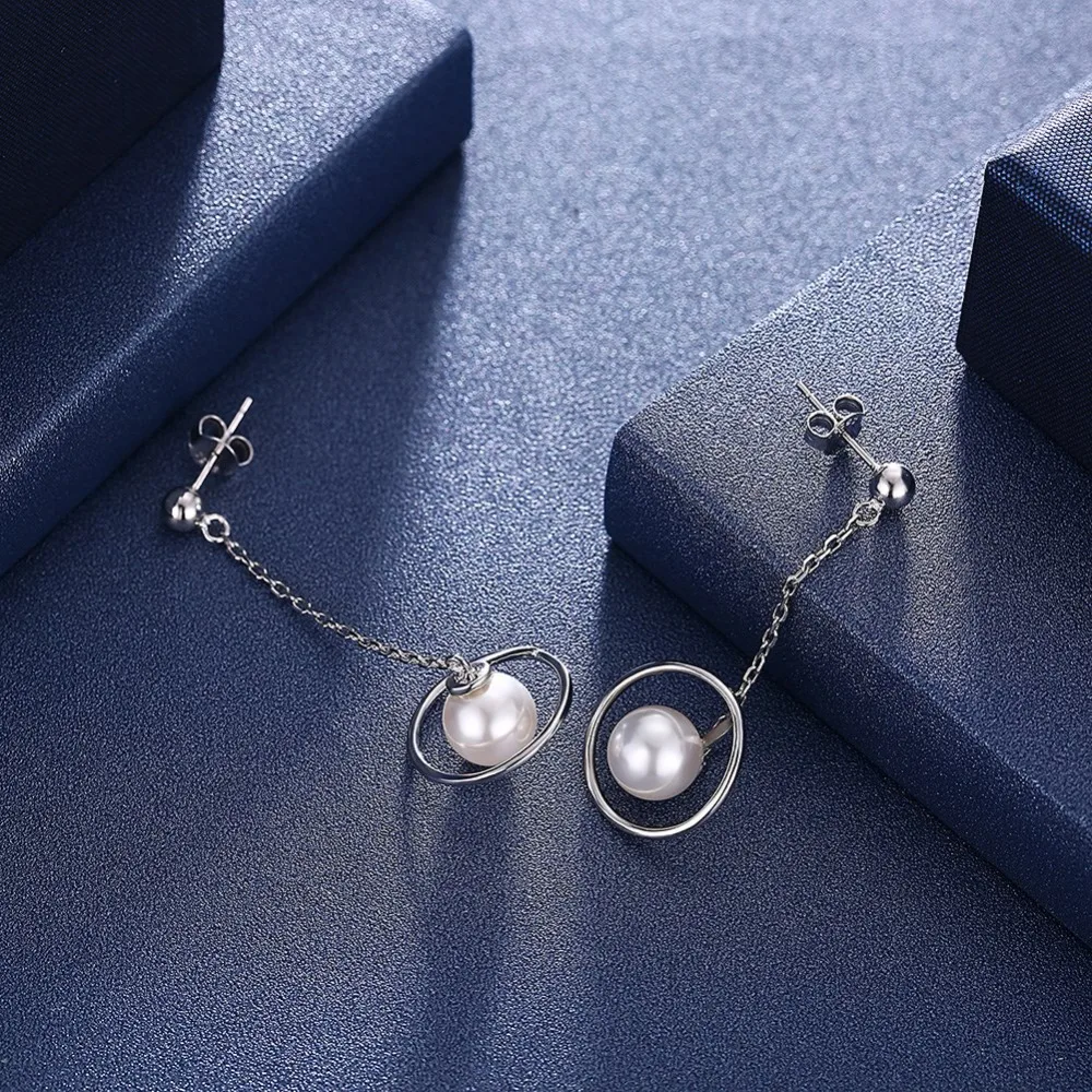LEKANI/серьги с кристаллами Swarovski серебро 925 пробы небесное тело вращающиеся