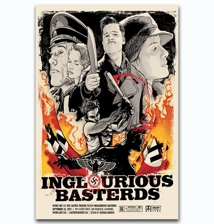 Горячее предложение, Inglourious Basterds, Квентин Тарантино-Шелковый художественный плакат, украшение на стену, подарок