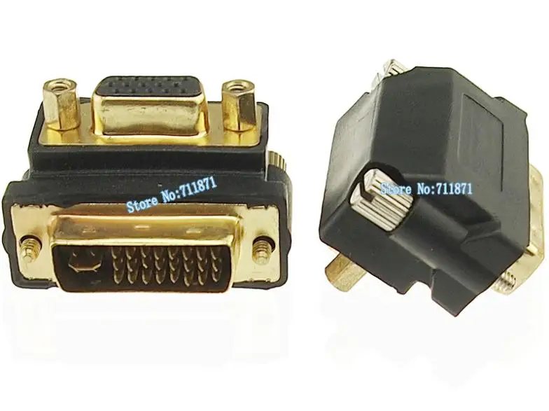 Переходник с DVI на VGA под прямым углом 90 градусов DVI24 + 5 подключение Видео