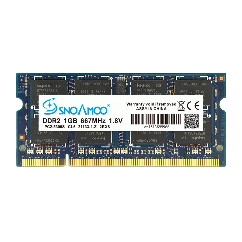 SNOAMOO ноутбук ОЗУ DDR2 1 Гб 2 667 МГц PC2 5300S 800 6400S 200 Pin CL5 CL6 8 V 2Rx8 SO DIMM памяти компьютера