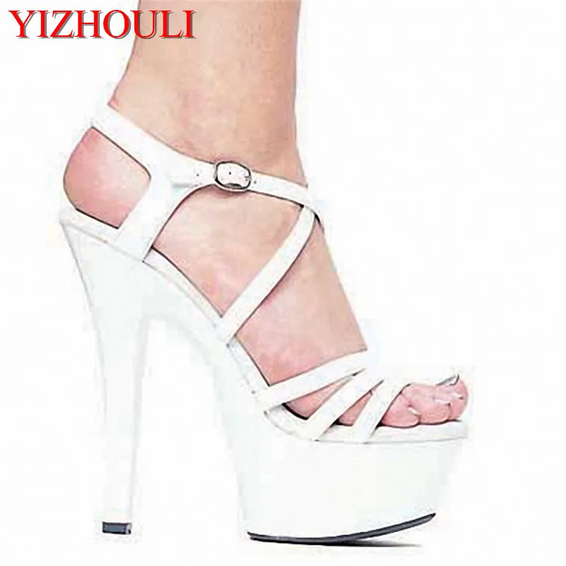 Туфли на высоком каблуке 15 см белые свадебные туфли танцевальные платформе