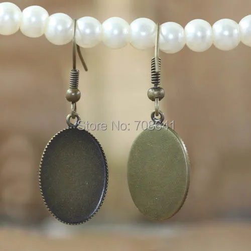 Blank Ear Wire Clip Hook Earrings Settings with Oval Bezel Resin Cabochons Bases DIY Findings Multi-color Plated | Украшения и