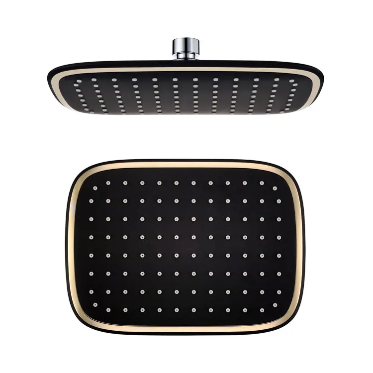 8 дюймов ABS пластик черный золотой верхний душевой опрыскиватель Душевая насадка