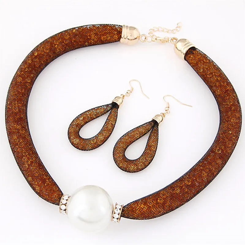 Модные ожерелья с искусственным жемчугом и кулоны комплекты из серег наборы