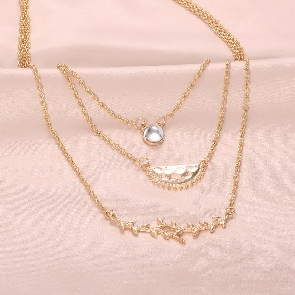 3 шт./компл. модная цепочка с подвесками в форме веток полукруглых кристаллов