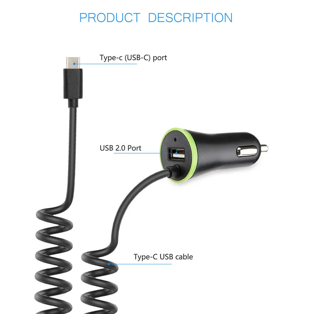 USB Автомобильное зарядное устройство для iPhone X 8 7 6s 6 plus 10 автомобильное с микро Type C