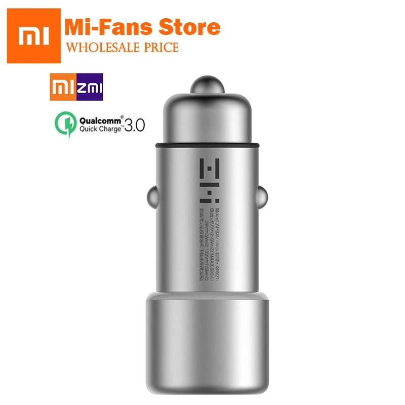 Xiaomi зми автомобиля Зарядное устройство QC 3,0 Dual USB Порты и разъёмы быстрое зарядное устройство 5 V/2.4A 9В/2A 12 V/1.5A металлический бампер для iPhone iPad samsung LG - Цвет: only car charger