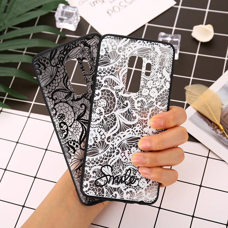 For Samsung Galaxy S8 S9 S10 S10e Note 8 9 A10 A20 A30 A50 M10 M20 Lace Flower Pattern Soft Silicone TPU Phone Case Cover |