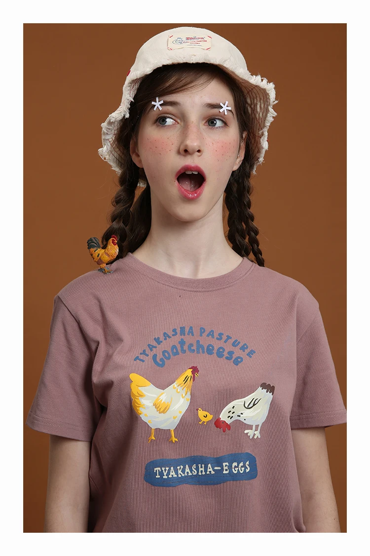 Футболка женская летняя хлопковая с принтом &quotКурица&quot|women t-shirt|tshirt woment-shirt harajuku |