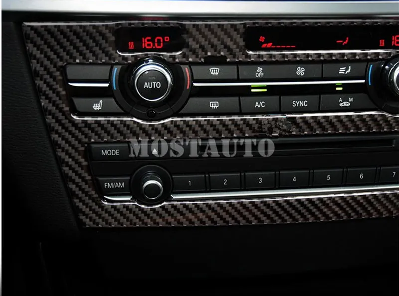 Консоль из углеродного волокна для BMW X3 X4 F25 F26 панель CD и AC отделочная крышка 2014-2017