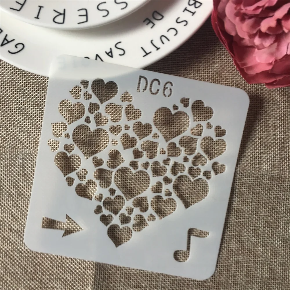 1 шт. 13 см музыкальная нотка Love Heart DIY Поделки трафареты для наслоения настенная
