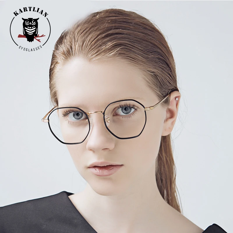 Kartlian Новый Винтаж Octagon очки Для мужчин женщин Титан круглые Оптические Рамки uv400 |