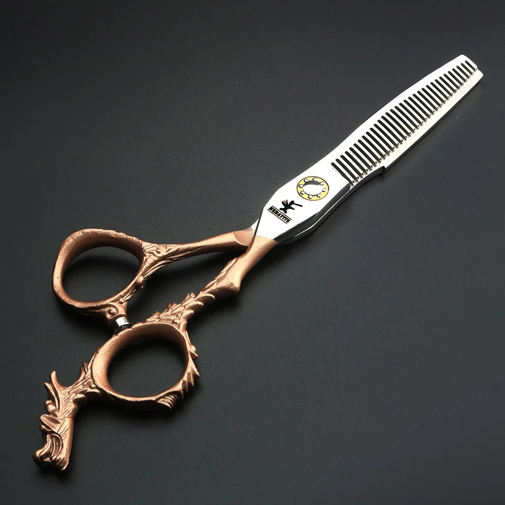 XUANFENG 6 inch rose gold professional bearing hairdressing scissors high quality hair salon cutting and thinning | Красота и