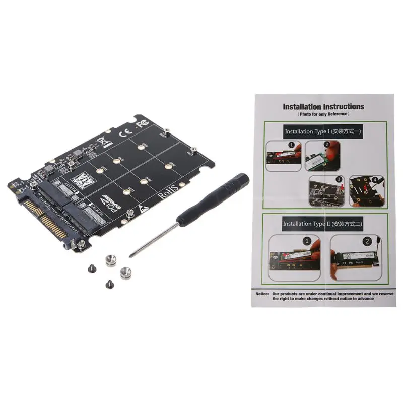2 в 1 M.2 NVMe SATA-Bus SSD к PCI-e U.2 SFF-8639 адаптер PCIe M2 конвертер для настольного компьютера |
