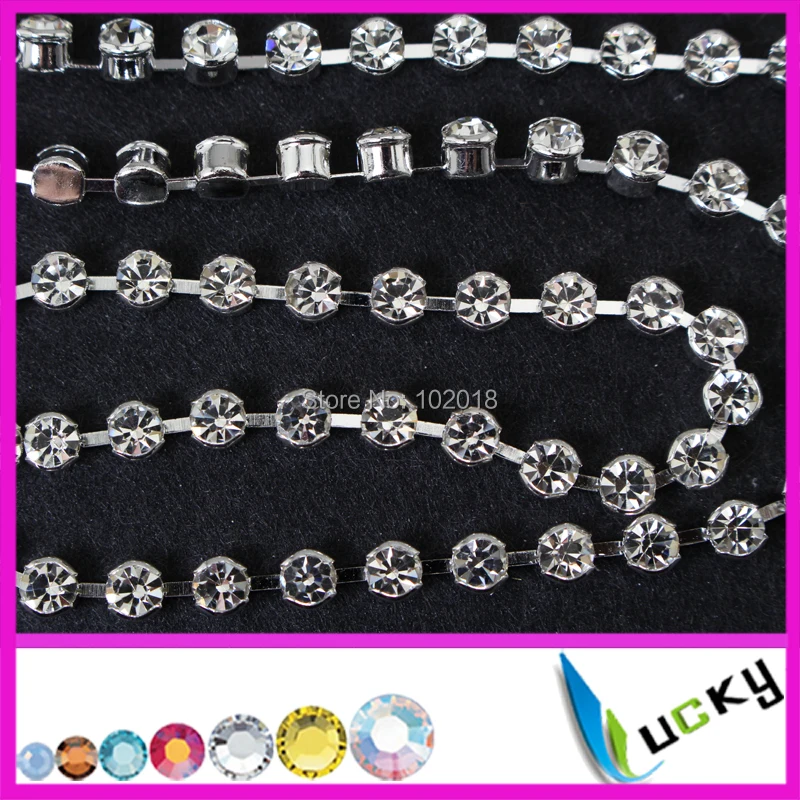 Free shipping! 10 yards 16ss crystal cup chain rhinestone trim with 888a quality strass Beads for decorations | Дом и сад