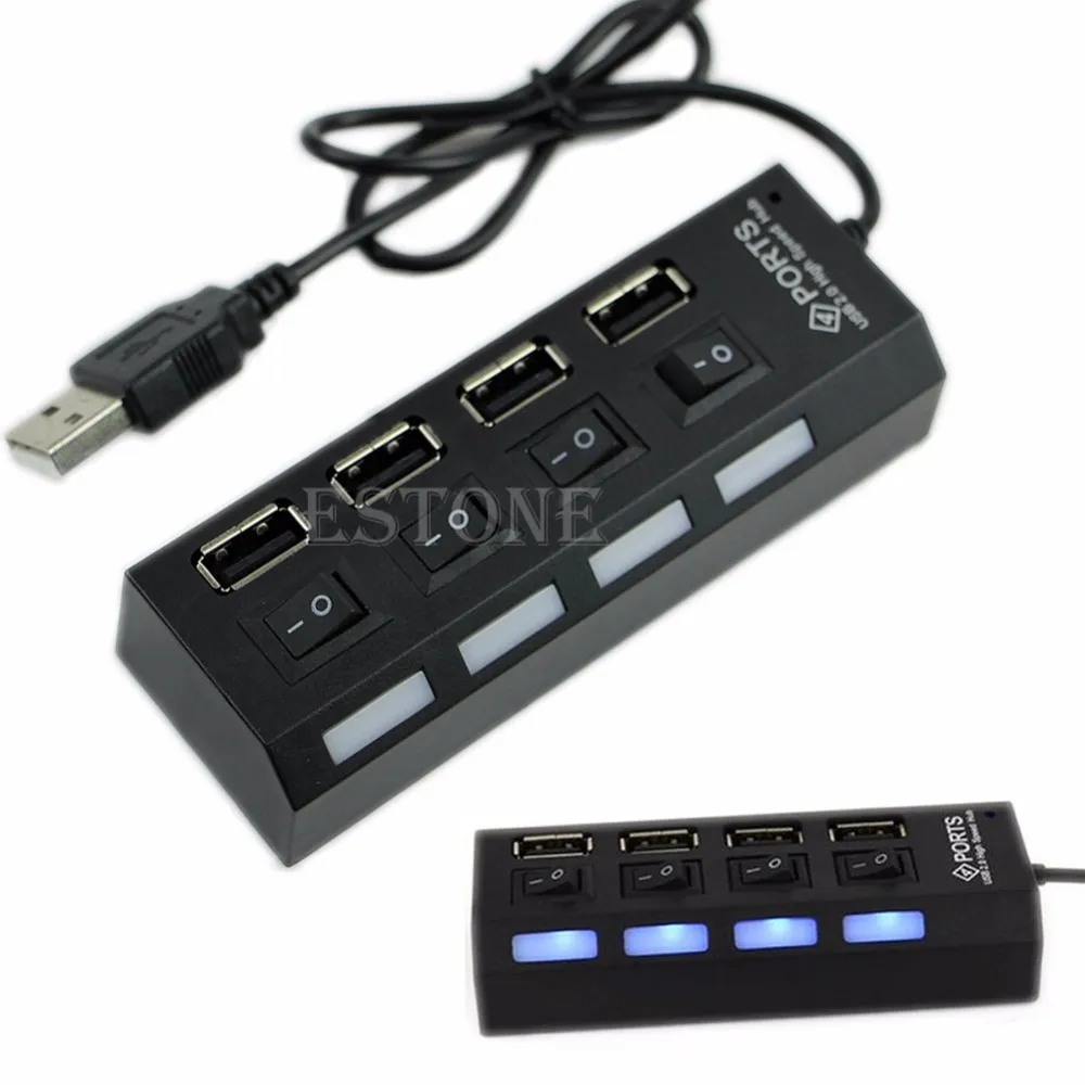 Высокоскоростной внешний многопортовый концентратор с 4 портами USB 2 0 и