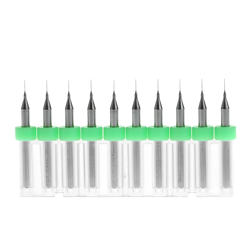 

10Pcs 0.2mm Tip 1/8" Shank Spiral Flute Tungsten Carbide Micro PCB Drill Bit L15
