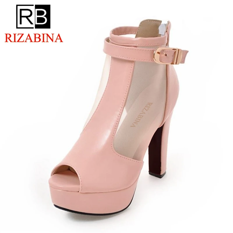RizaBina/4 цвета размеры 32-43 женские босоножки на высоком каблуке Женская летняя