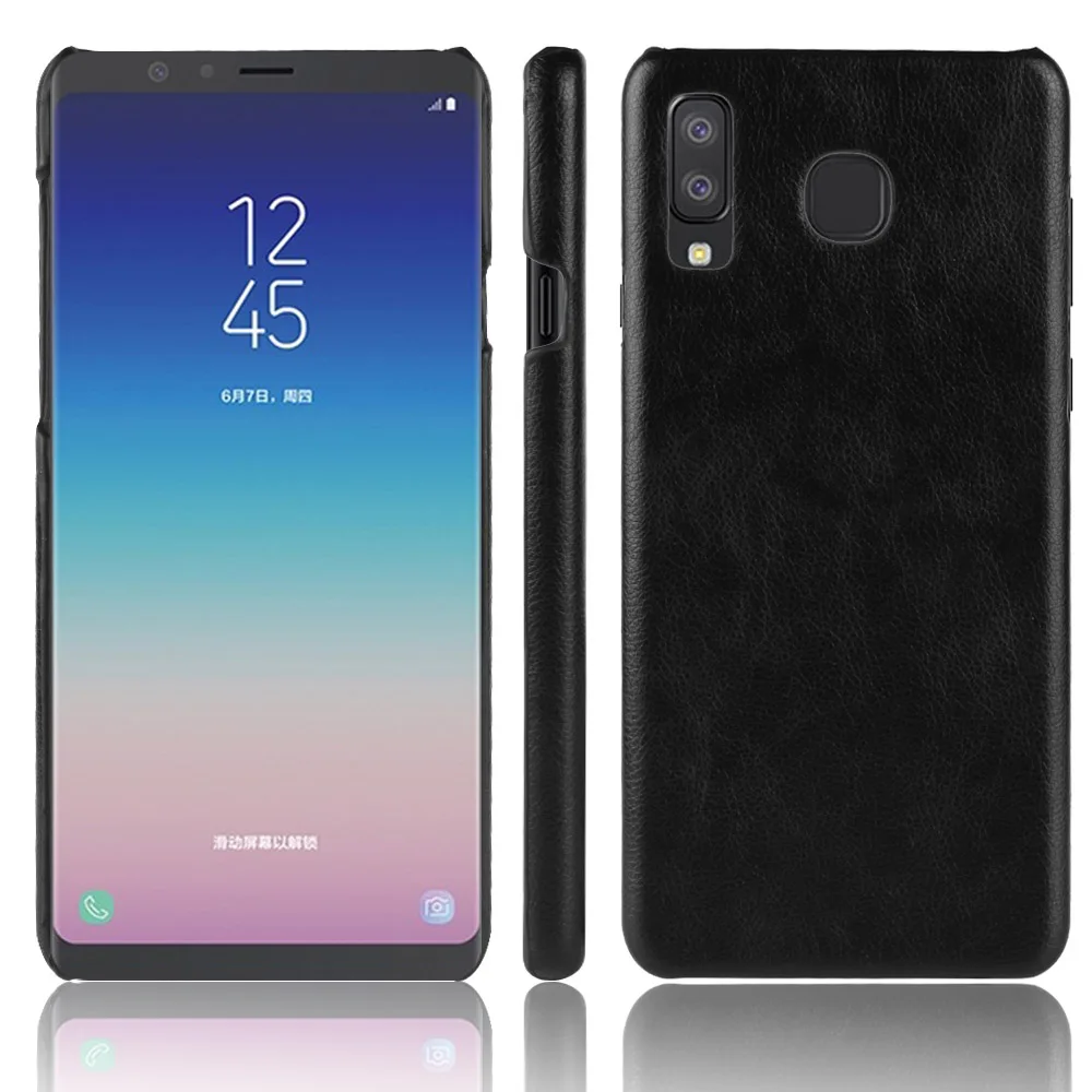 For Samsung Galaxy A8 Star Case Super Classic Ultra Slim Leather Texture Hard PC Back Cover Business Shield Retro Phone Shell |