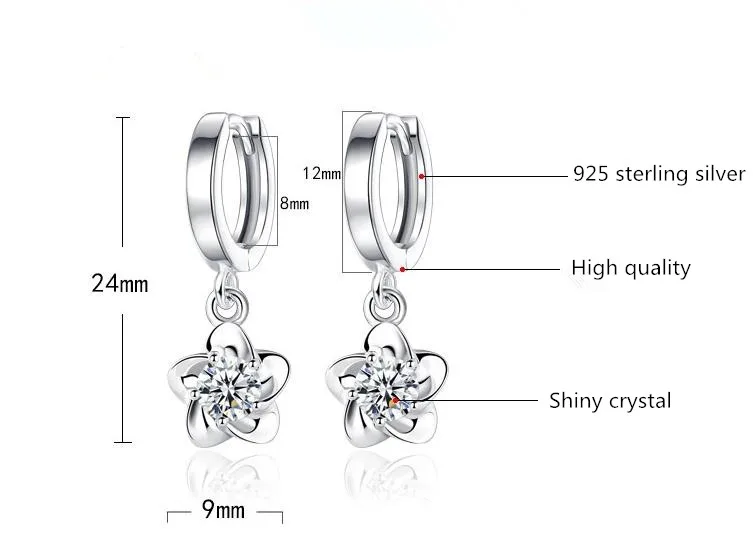 Женские серьги гвоздики из серебра 100% пробы|earring female|earrings wholesalewholesale earrings |