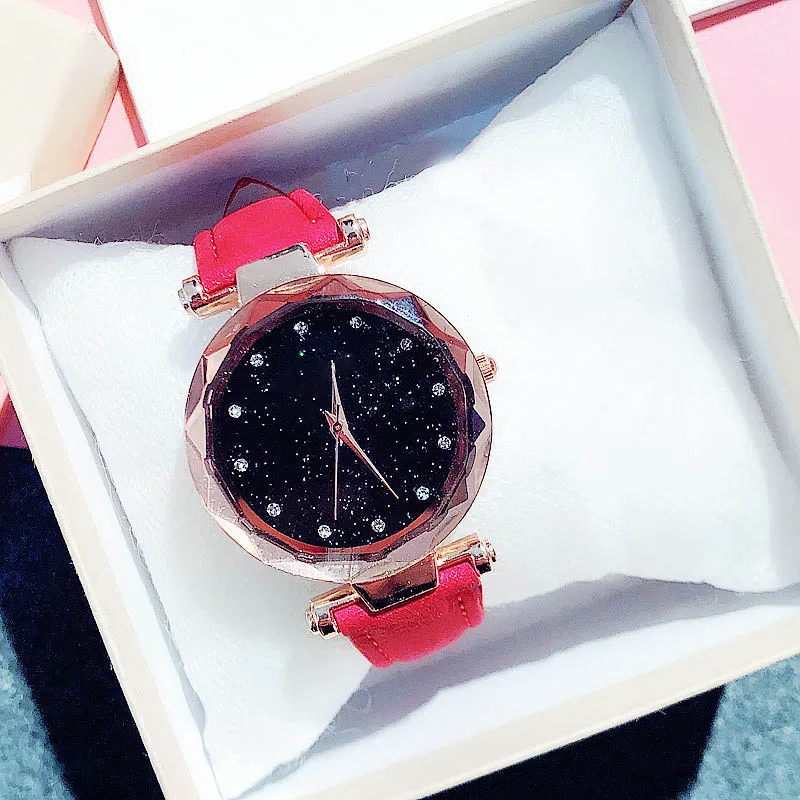 Reloj mujer женские водонепроницаемые часы с циферблатом звездного неба браслет из